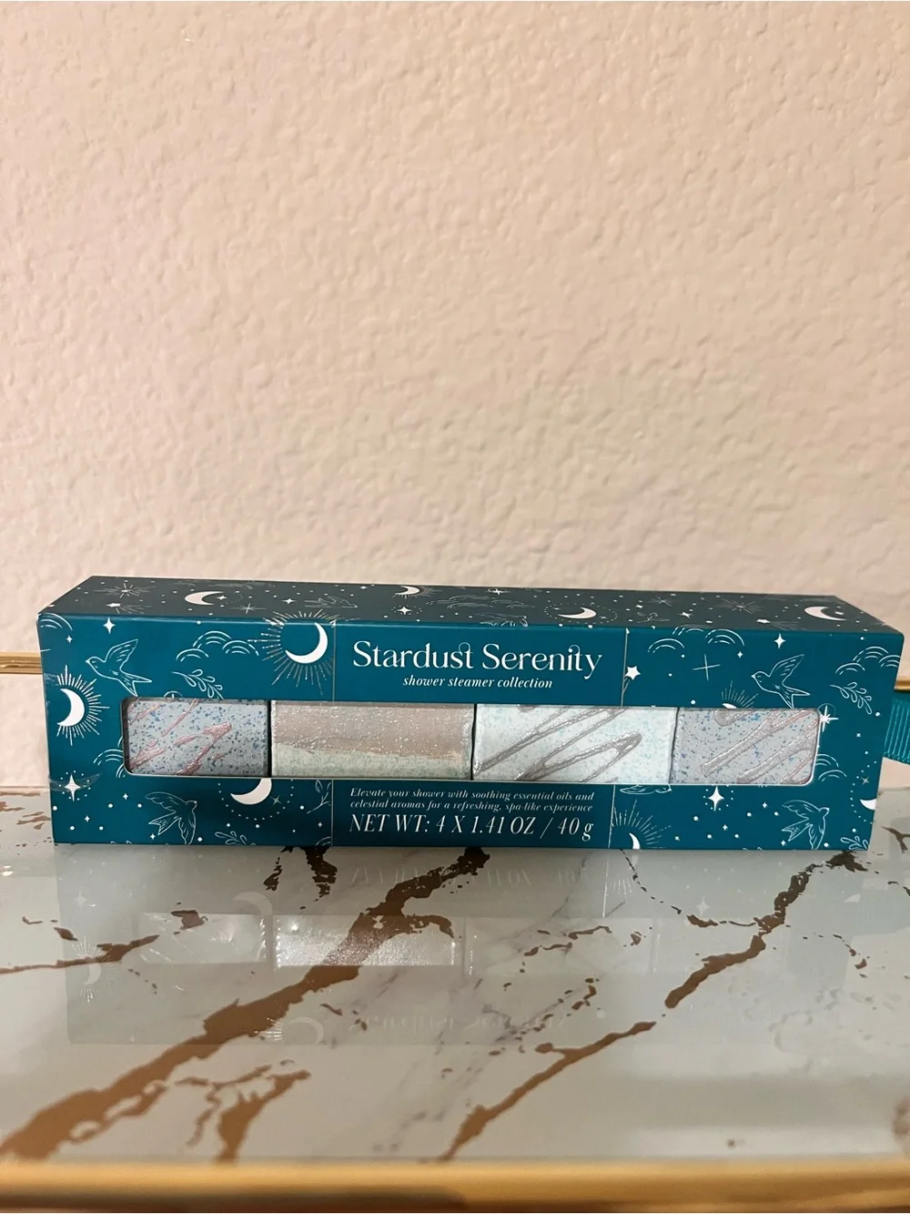 World market Stardust Serenity Shower Steamer Collection - Teal & Silver